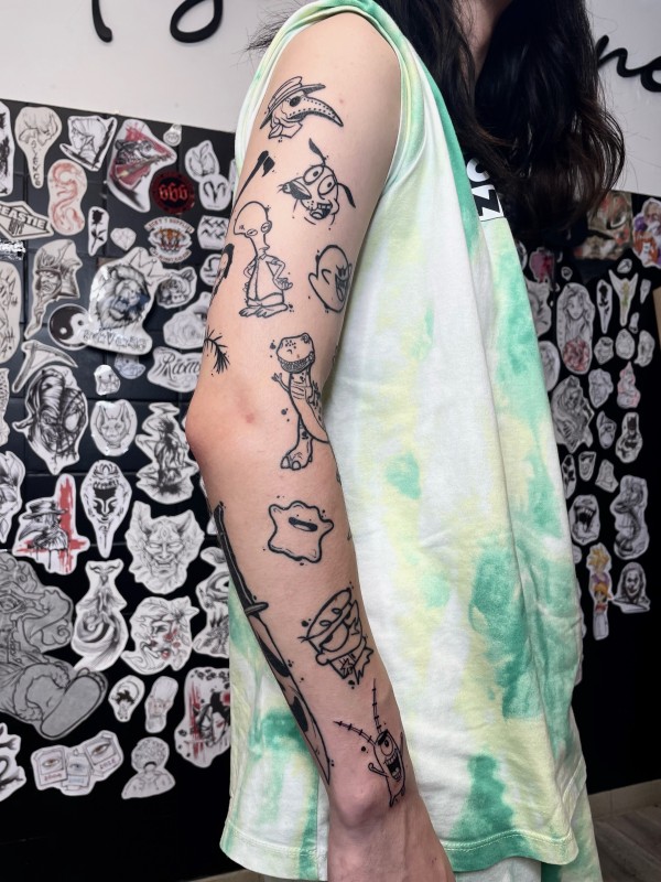 Full bras patchwork flashtattoo proche Montpellier